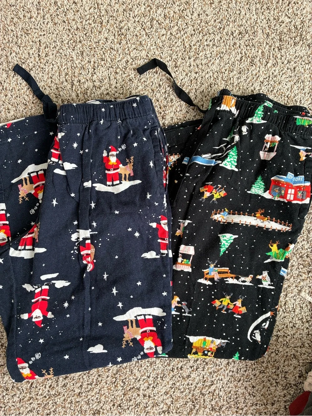 Bundle 2 Men Christmas pajama pants with Santa Claus